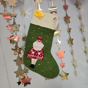NWT World Market Folkeloric season Wool Christmas Stocking large
